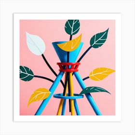 Leaves On A Windmill Art Print