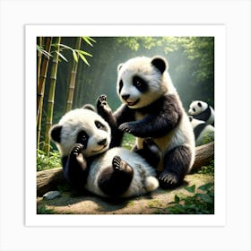 Panda Cubs 1 Art Print