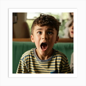 Boy Reacting To A Surprise (2) Art Print