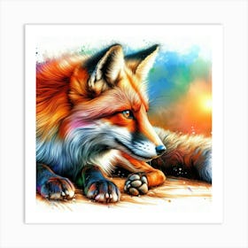 Fox Painting Art Print