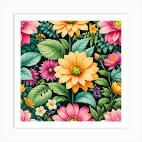 Seamless Floral Pattern 10 Art Print