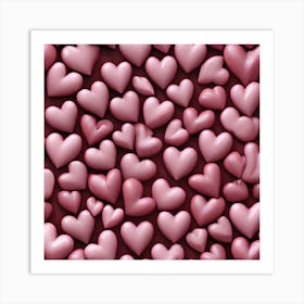 Pink Hearts Art Print