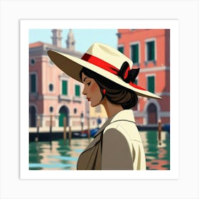 Italian woman in Venice Art Print