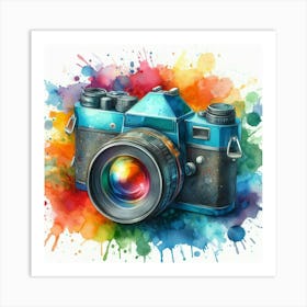 Watercolor Camera Art Print