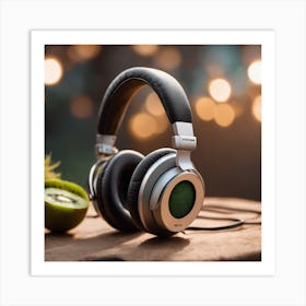 Headphones And Kiwi Art Print