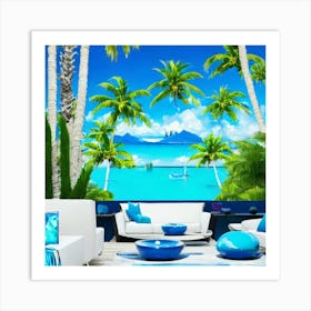 Tropical Living Room Art Print