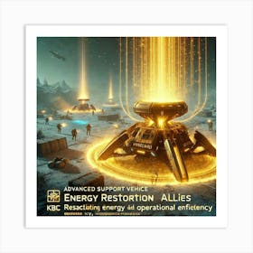 A Futuristic Sci Fi Scene Focusing On The Energy R Art Print