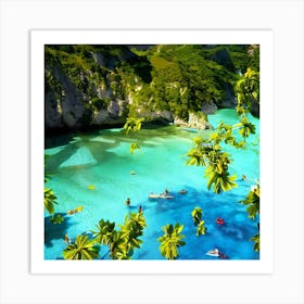 Blue Lagoon In Greece Art Print