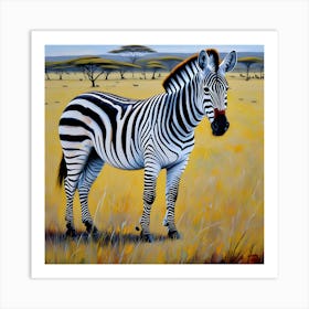 Zebra On Grassland In Africa National Park Of Kenya 1 Art Print