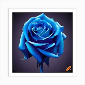 Craiyon 233102 Blue Rose With Transparent Background Art Print