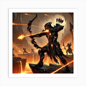 A Scene Depicting The Firestorm Archers Of The Aby Art Print