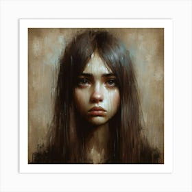 Girl With Long Hair 7 Art Print