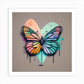 Butterfly With Heart Art Print