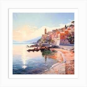 Sunset Serenade: Pastel Palazzi Art Print