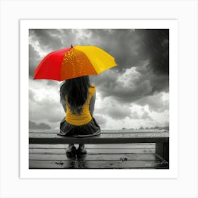 Solitary Storms - One With Umbrella Art Print