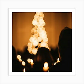 Lit Christmas Tree Art Print