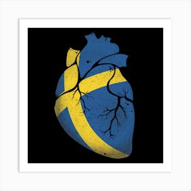 Sweden Heart Flag Art Print