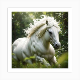 Beautiful White Horse Art Print