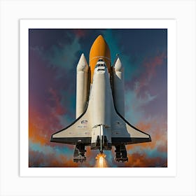 Space Shuttle Launch Art Print