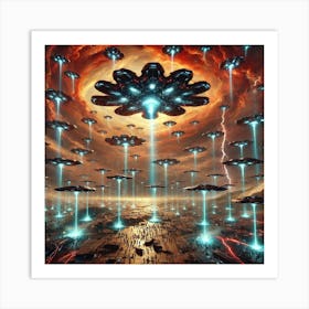 A Sci Fi Depiction Of Tempest Drones Employing Swa Art Print