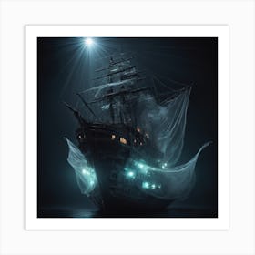 Ship In The Dark Art Print