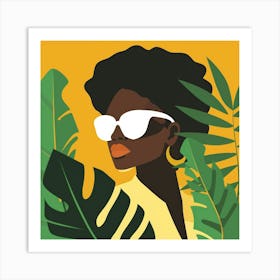 Afro-American Woman In Sunglasses 3 Art Print