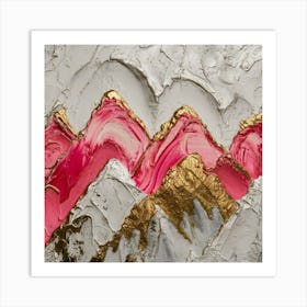 Gold And Pink Mountains Art Print