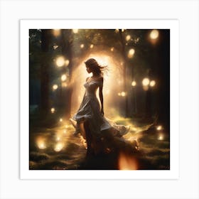 Fairytale Girl In The Forest Art Print