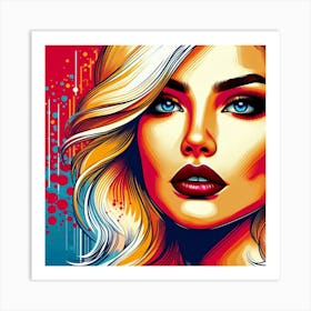 A blonde haired woman 1 Art Print