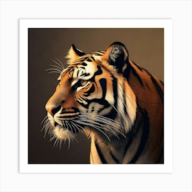 Firefly Minimalist Silhouette Of A Royal Bengal Tiger 20356 (2) Art Print