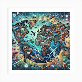 World Map Jigsaw Puzzle Art Print