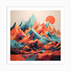 Abstract Mountain Painting Art Print