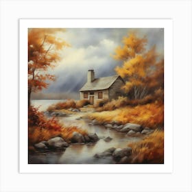 Autumn By The Stream Art Print