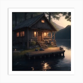 Cabin In The Woods Art Print