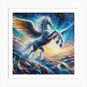 White Horse In The Sky 2 Art Print