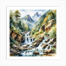 Sound Of A Waterfall Echoing Through The Gorge Art Print