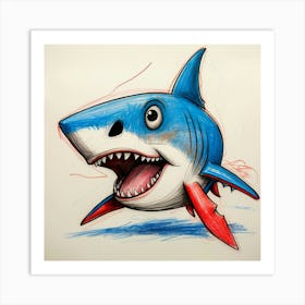 Shark Drawing 20 Art Print