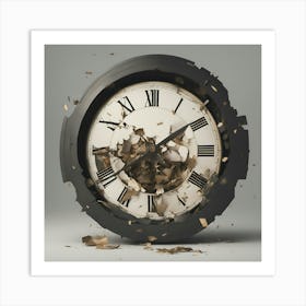 Clock broken Art Print