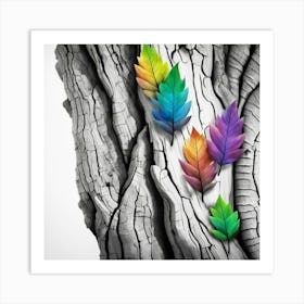 Colorful Leaves On A Tree Art Print