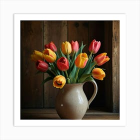 Tulips In A Vase Art Print