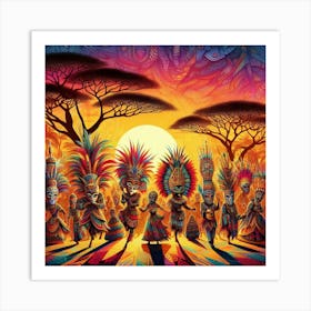 African Dancers Artwork Art Print