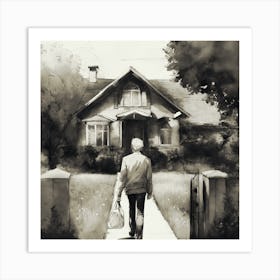 Man Walking Down The Street Art Print