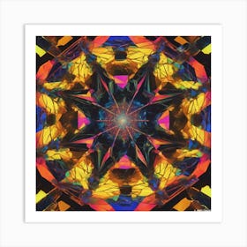 Octagonal Fractal Patternradiant Multicolour Luminousneonsynthography Abstract By Jacob Law 669169604 (1) Art Print