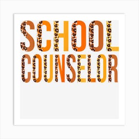 School Counselor Leopard Cute Fall Autumn Thanksgiving Art Print