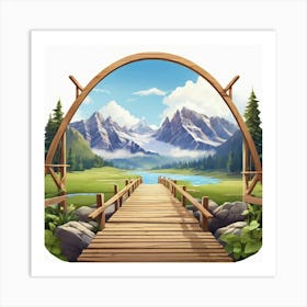 Bridge In The Mountains 5 Art Print