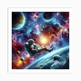 Astronaut In Space 1 Art Print