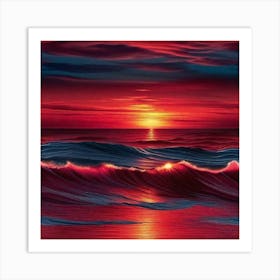 Sunset Over The Ocean 38 Art Print