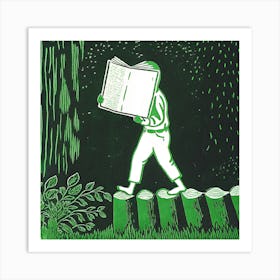 Man Carrying A Book Art Print