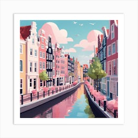 Amsterdam City Low Poly (13) Art Print