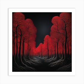 Red Forest 1 Art Print